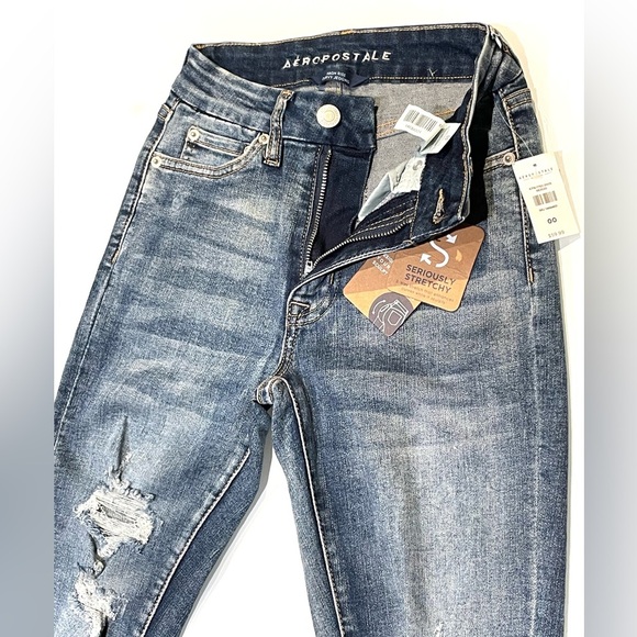 *NEW* Aeropostale High Rise Seriously Stretchy Curvy Fit Jegging Denim Jeans - Picture 5 of 11